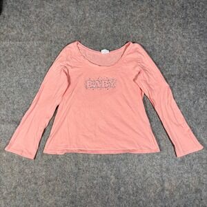 Mimi Maternity Long Sleeve Shirt Women S Pink Rhinestone BABY Graphic VTG